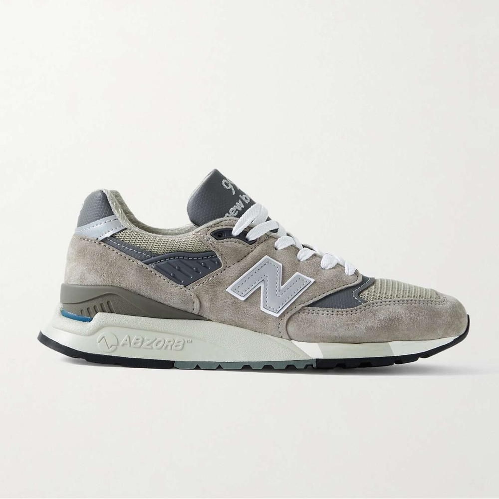 New Balance Men's Gray Suede & Mesh Sneakers